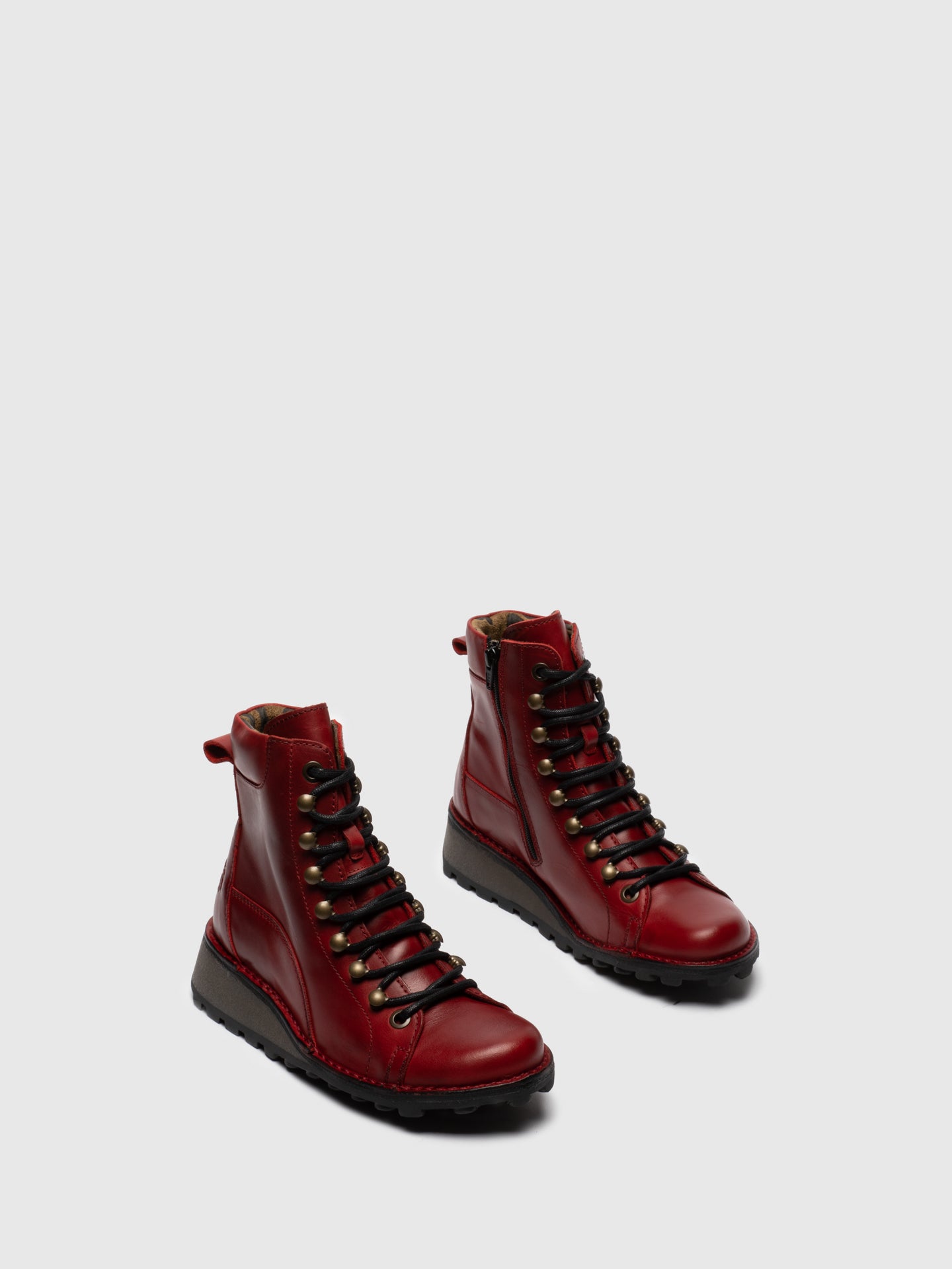 Fly London Botins com Atacadores em Vermelho